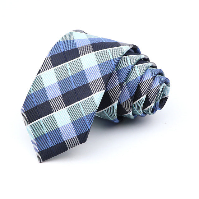 6cm Slim Polyester Plaid Tie