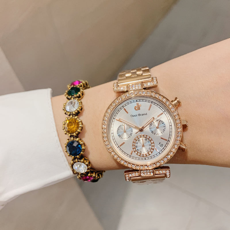 Diamond Waterproof Calendar Watch