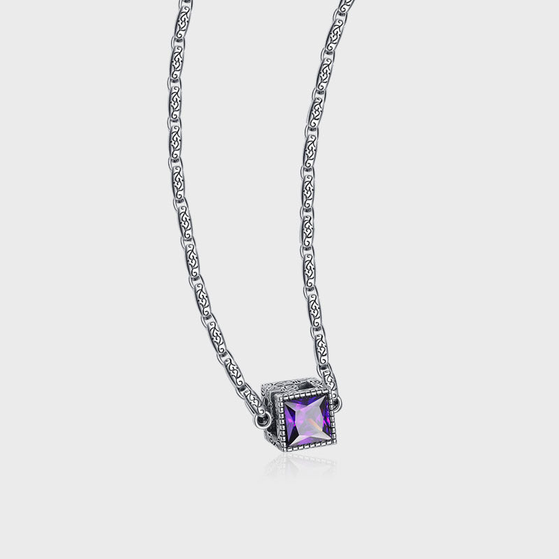 S925 Silver Double Color Cubic Dimond Necklace