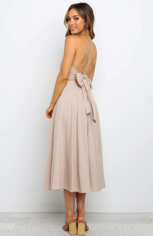 Edgy Stitching V-Neck Dress