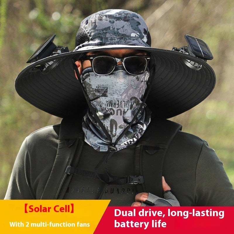 Twin Fan Solar Rechargeable Sunshade Hat