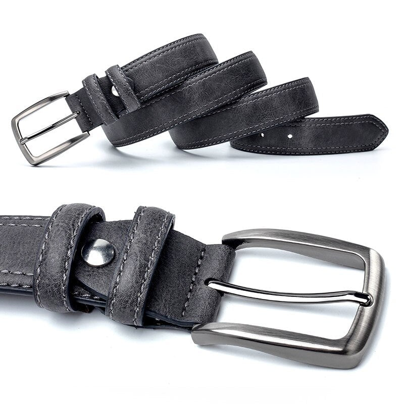 Men's Vintage Split Leather Designer Jeans Belt