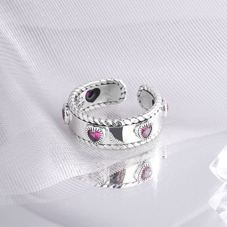 S925 Silver Adjustable Castle Ring