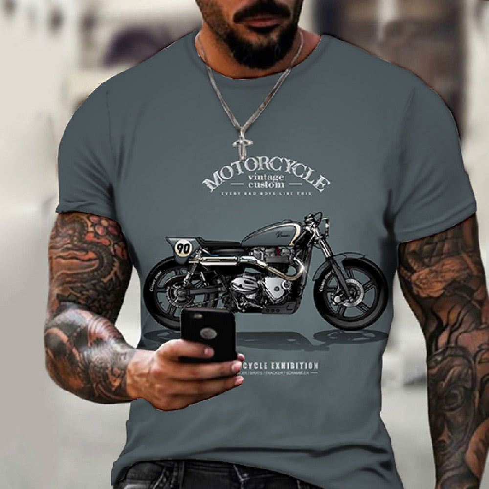 Vintage Motorcycle 3D Print T-shirt