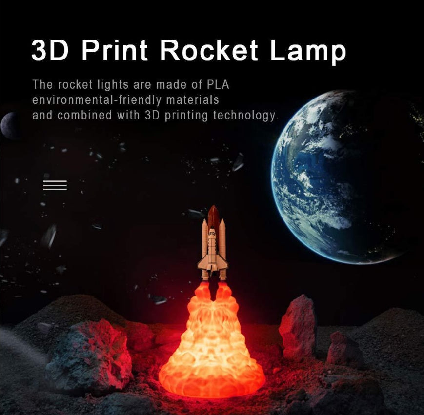 3D Rocket Space Shuttle Lamp