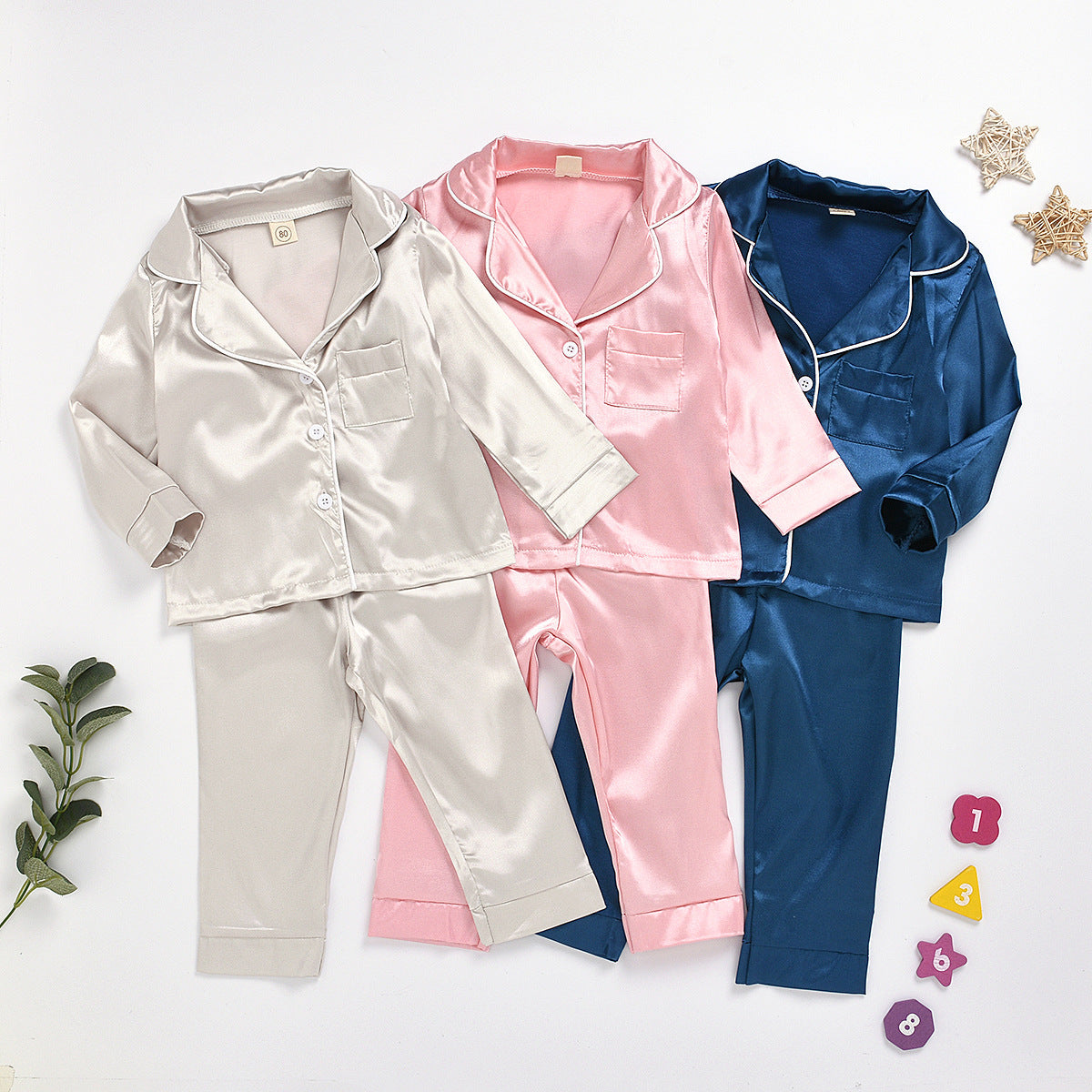 Kids Pure Color Bathrobe Set