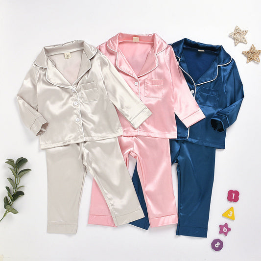 Kids Pure Color Bathrobe Set