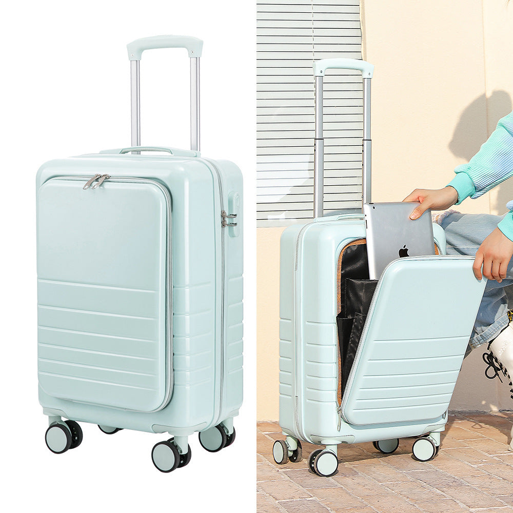 Large Capacity Suitcase with Front Lid and Pull Rod