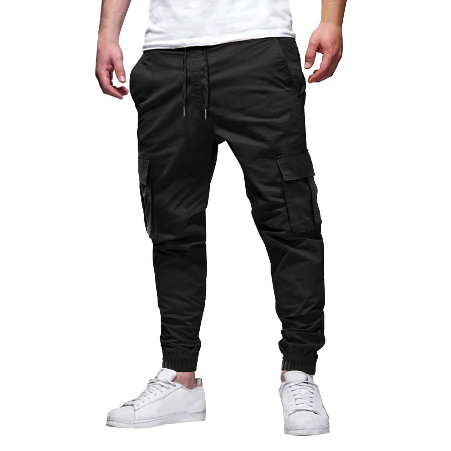 Men's Multi-pocket Drawstring Casual Overalls