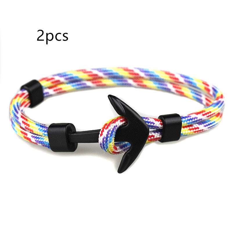 Black Pirate Anchor Hand Strap Bracelet – Gift