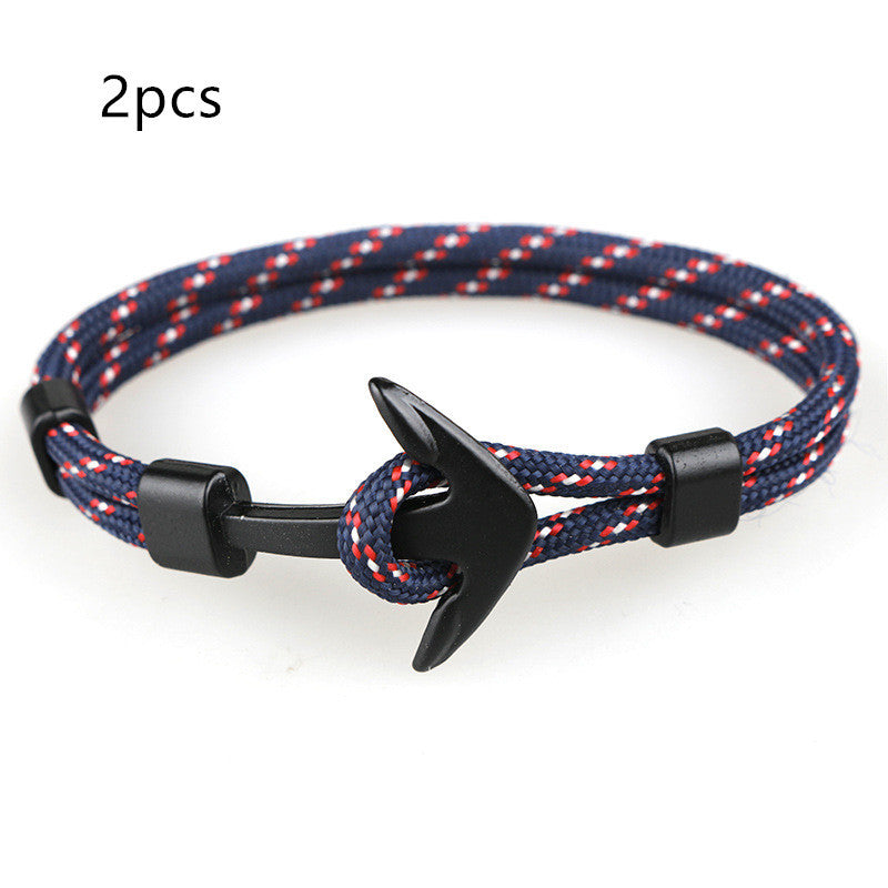 Black Pirate Anchor Hand Strap Bracelet – Gift