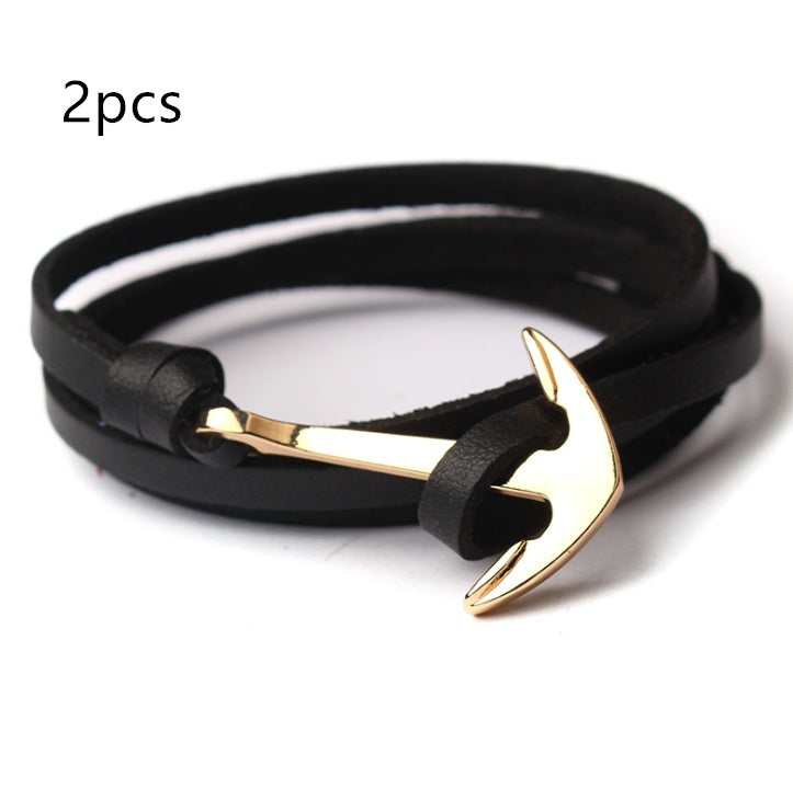 Black Pirate Anchor Hand Strap Bracelet – Gift