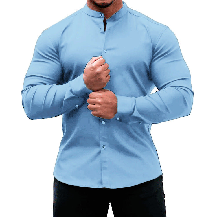 Men’s Long Sleeve Slim Button Shirt