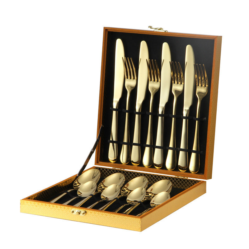 Golden Western Knife & Fork Set