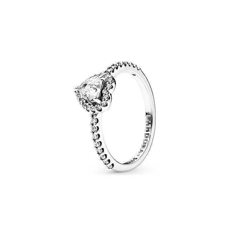 925 Silver Diamond  Heart Ring