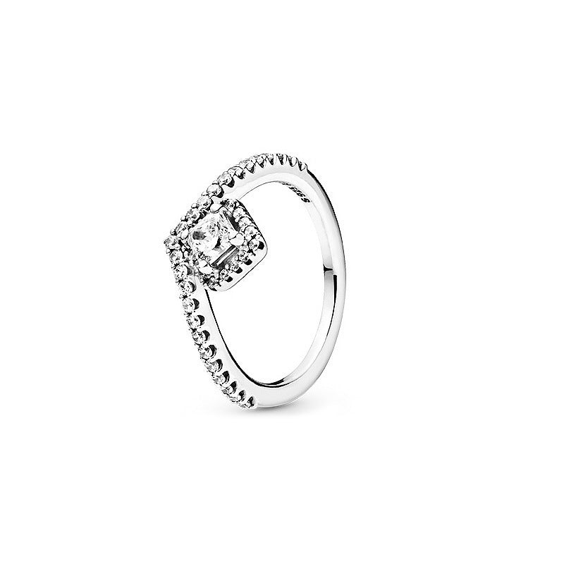 925 Silver Diamond  Heart Ring