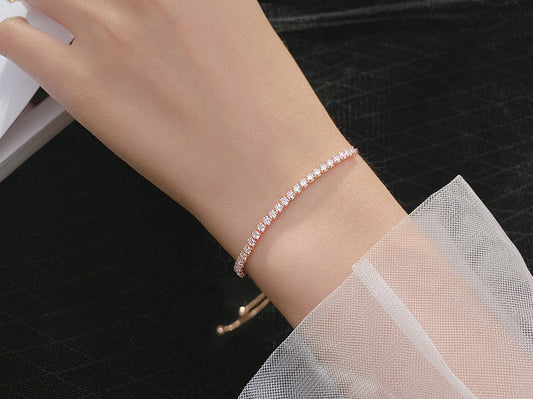 S925 Silver Sparkling Diamond Bracelet