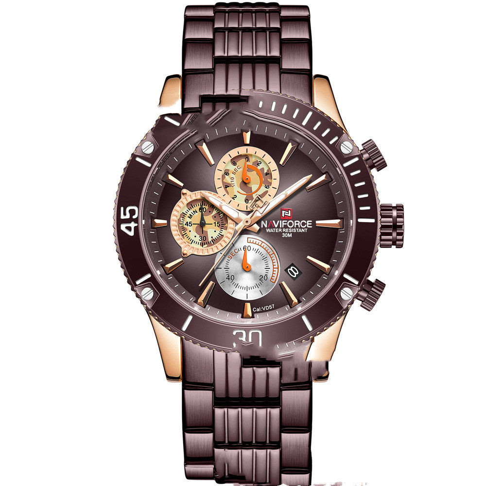 Men's Waterproof Multifunction Quartz Watch
