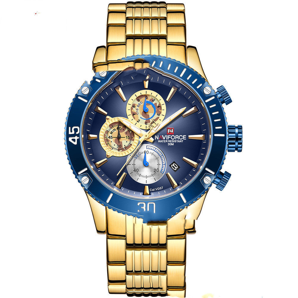 Men's Waterproof Multifunction Quartz Watch