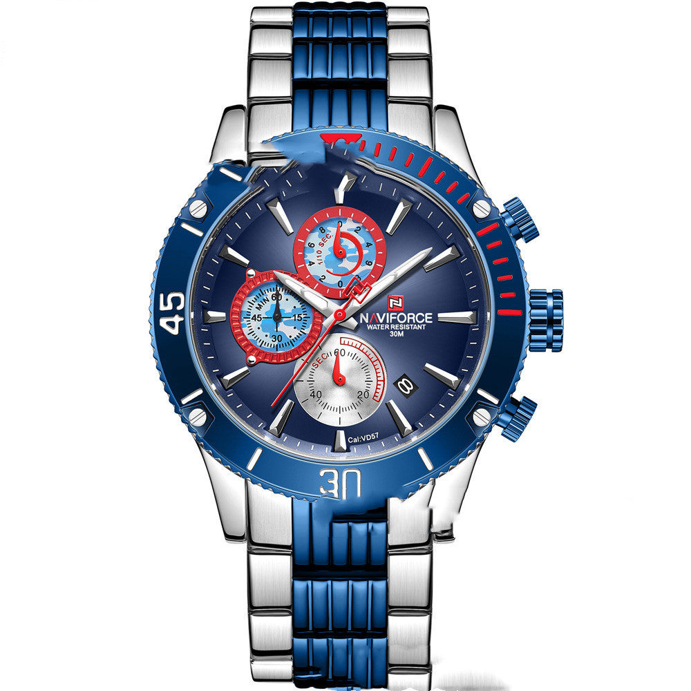 Men's Waterproof Multifunction Quartz Watch