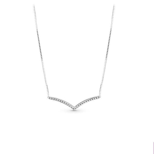 S925 Sterling Silver Wish Shining Clavicle Chain