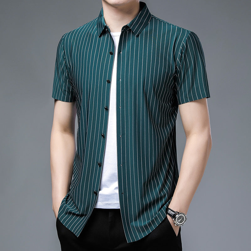 Lapel Business Shirt Short Sleeve