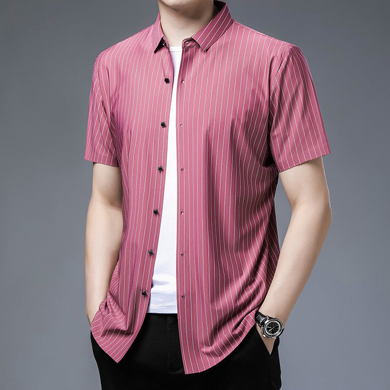 Lapel Business Shirt Short Sleeve