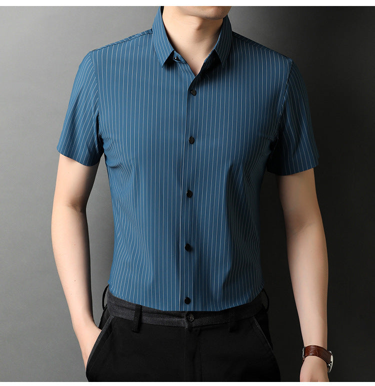 Lapel Business Shirt Short Sleeve