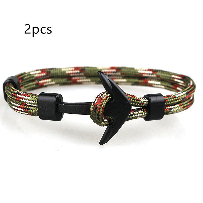 Black Pirate Anchor Hand Strap Bracelet – Gift