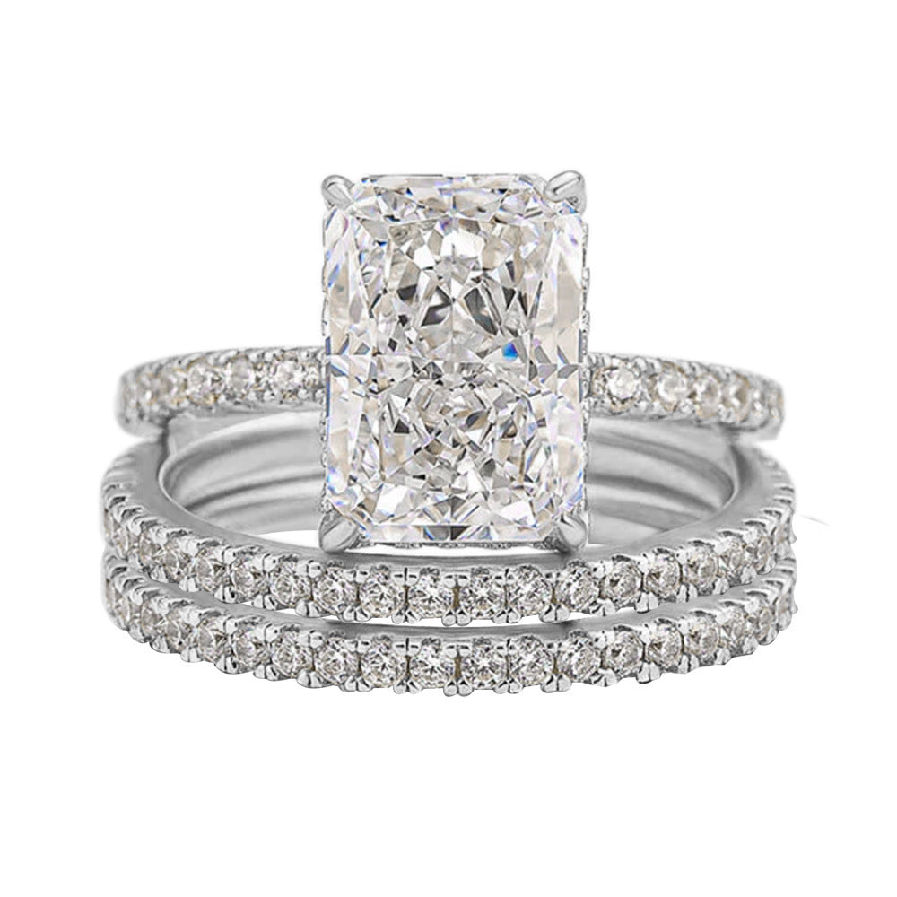 S925 Silver Ice Zircon Ring