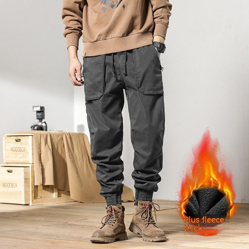 Men's Fleece-lined Loose Outdoor Overalls