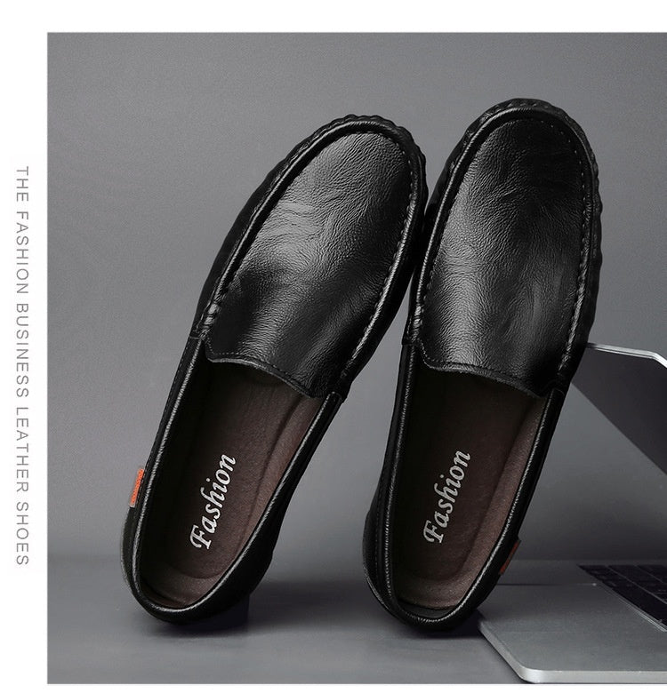 British Style Leather Slip-On Loafers