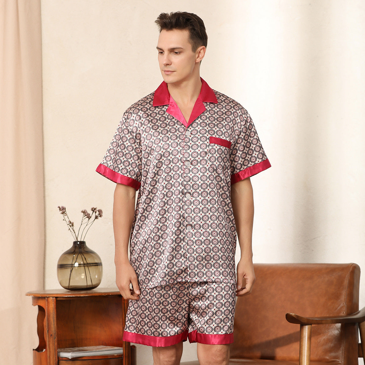 Men's Summer Printed Short-sleeve Pajamas