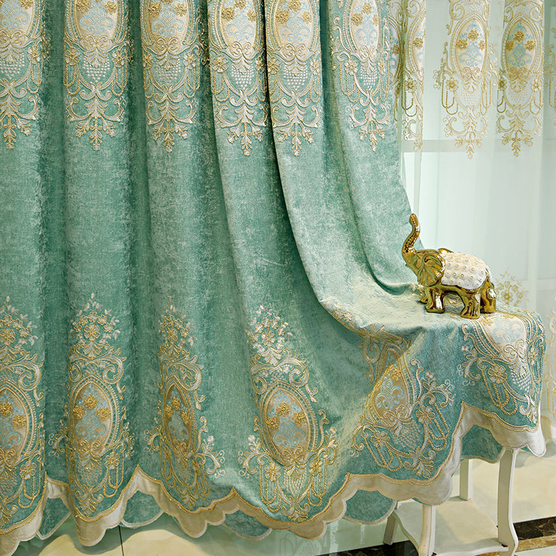 Green Full Blackout Bedroom Curtains