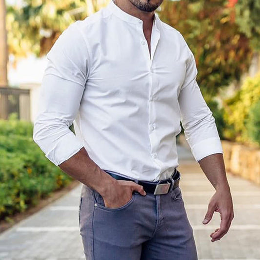Men’s Long Sleeve Slim Button Shirt