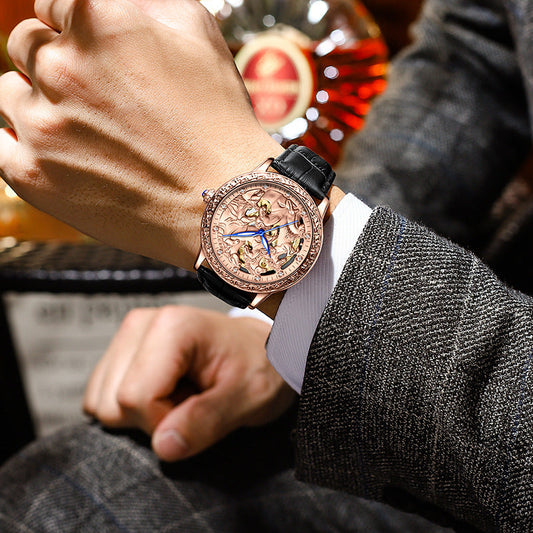 Hollow Automatic Mechanical Waterproof Watch