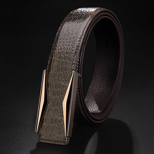 Men's Fashion Leather Auto Buckle Belt
