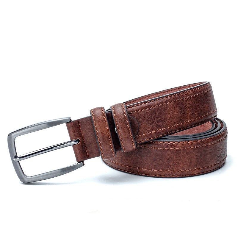 Men's Vintage Split Leather Designer Jeans Belt