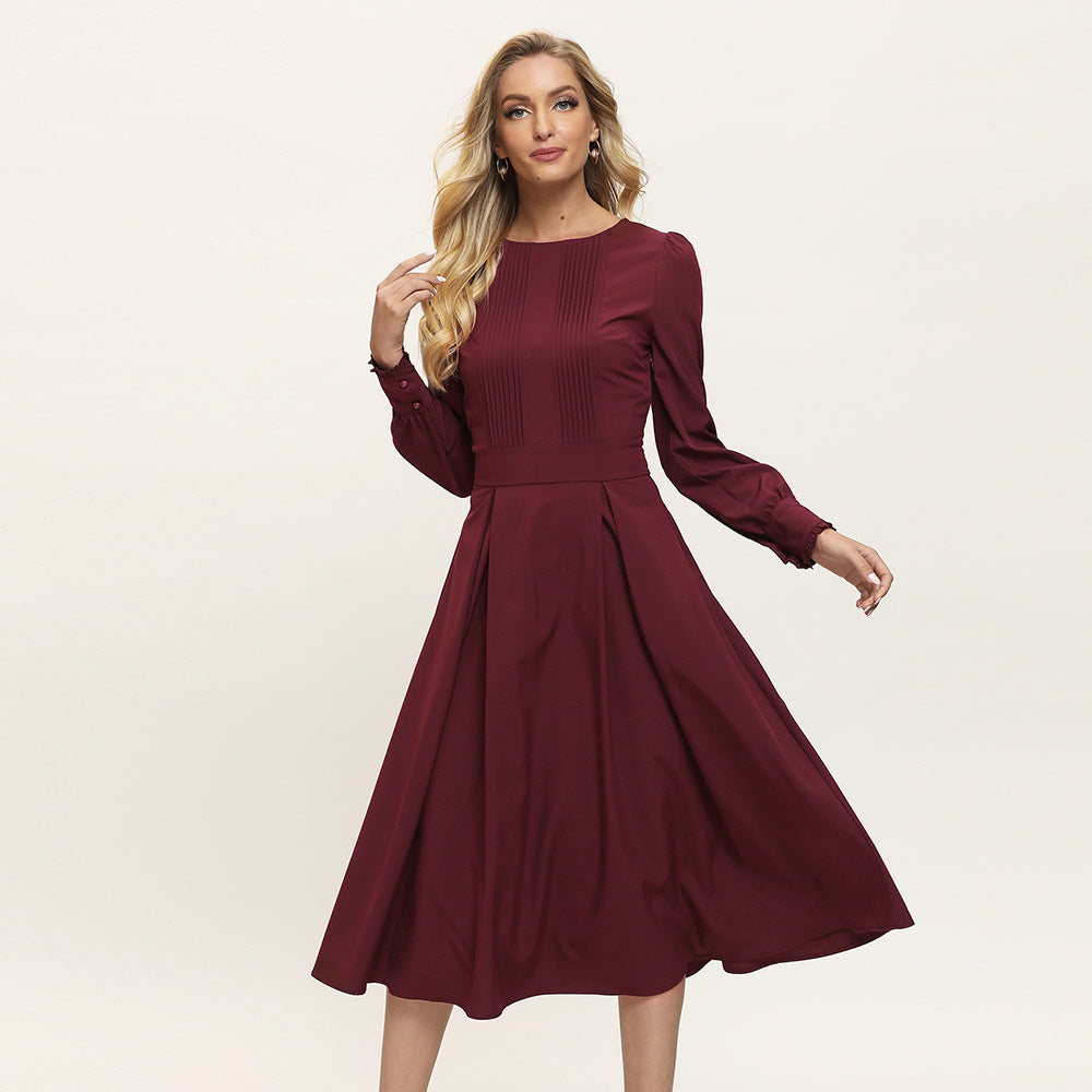 Hepburn Lantern Sleeve Dress