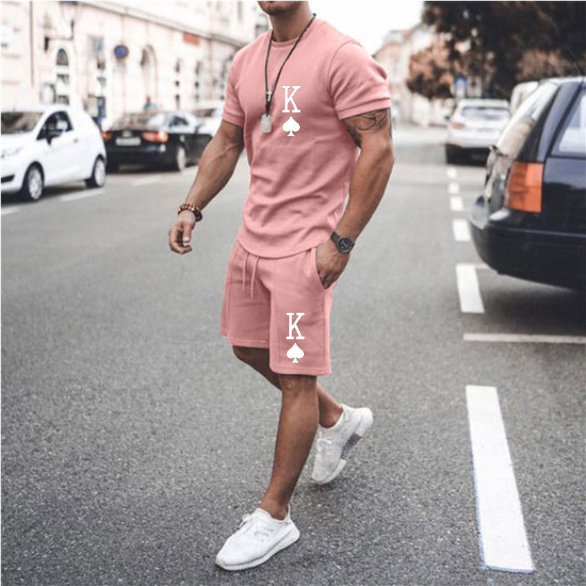 Men's Striped Print Short Suit