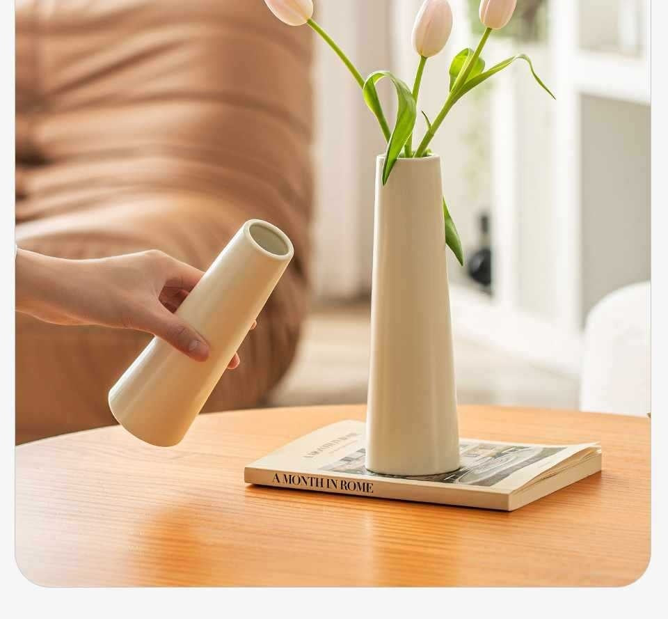 Narrow-Mouth Tulip Ceramic Vase