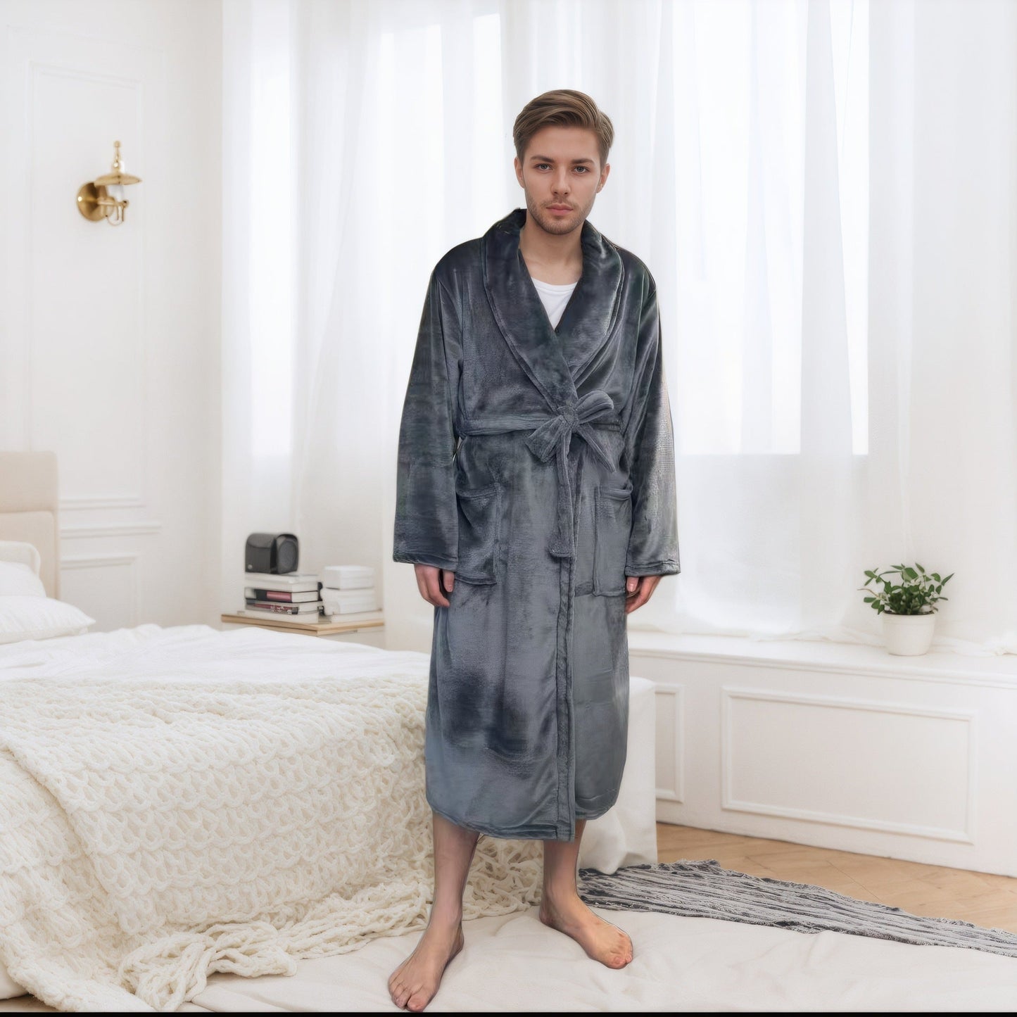 Couple Long Bathrobe Pajamas