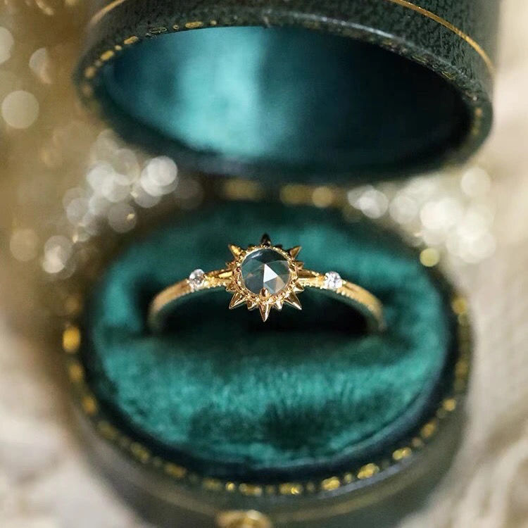 S925 Silver Helios Rose Crystal Ring