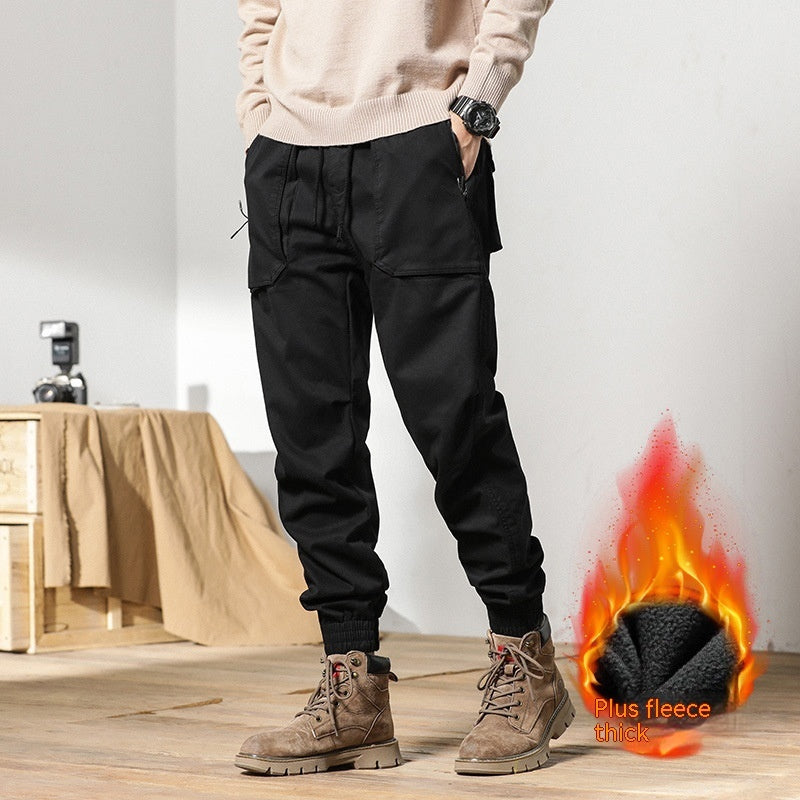 Men's Fleece-lined Loose Outdoor Overalls