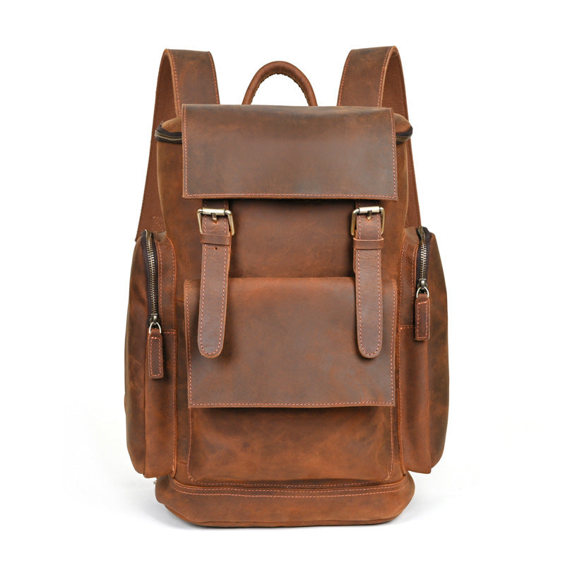 Crazy Horse Leather Men's Backpack