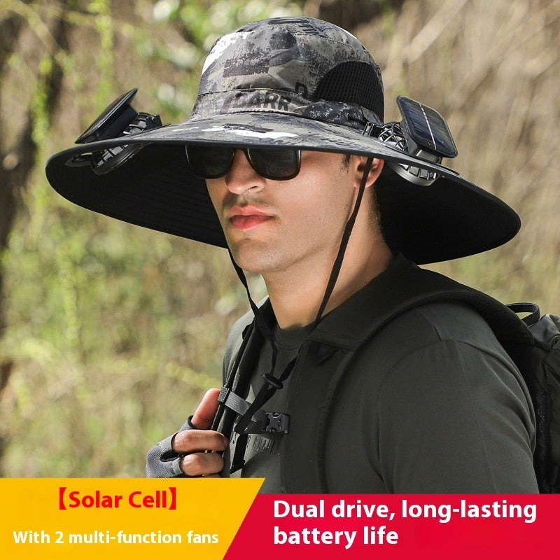 Twin Fan Solar Rechargeable Sunshade Hat