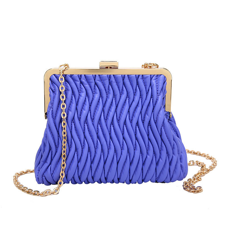 Pleated Chain Shoulder Handbag