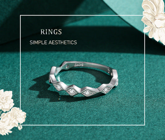 S925 Silver Simple Geometric Ring
