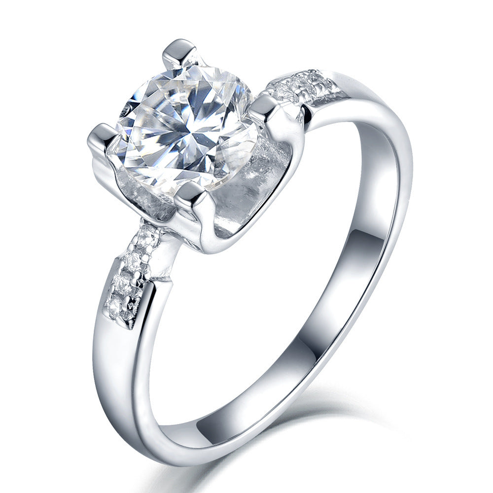 S925 Silver Women’s Classic Diamond Ring