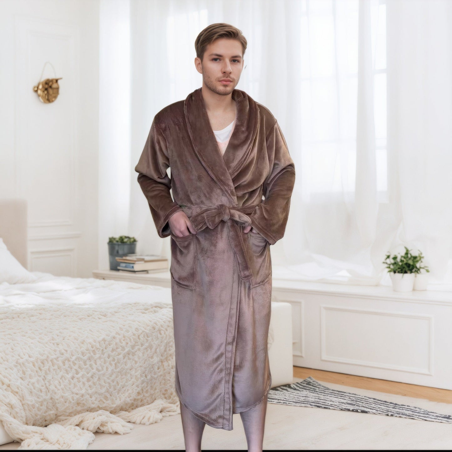 Couple Long Bathrobe Pajamas